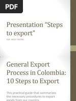 Presentation "Steps To Export": For Arley Triviño