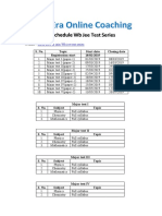 Wb Jee Test Series Schedule and Subject Details