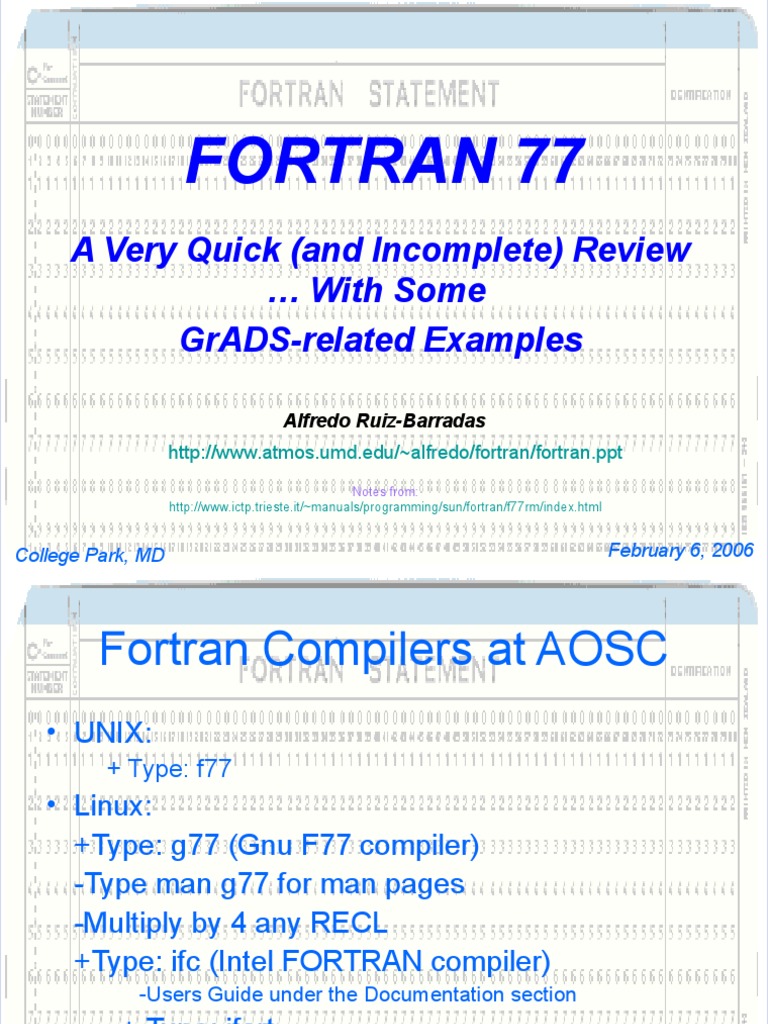 Fortran | PDF | Subroutine | Array Data Structure