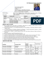 Dr Muhammad Zafar Iqbal Butt CV