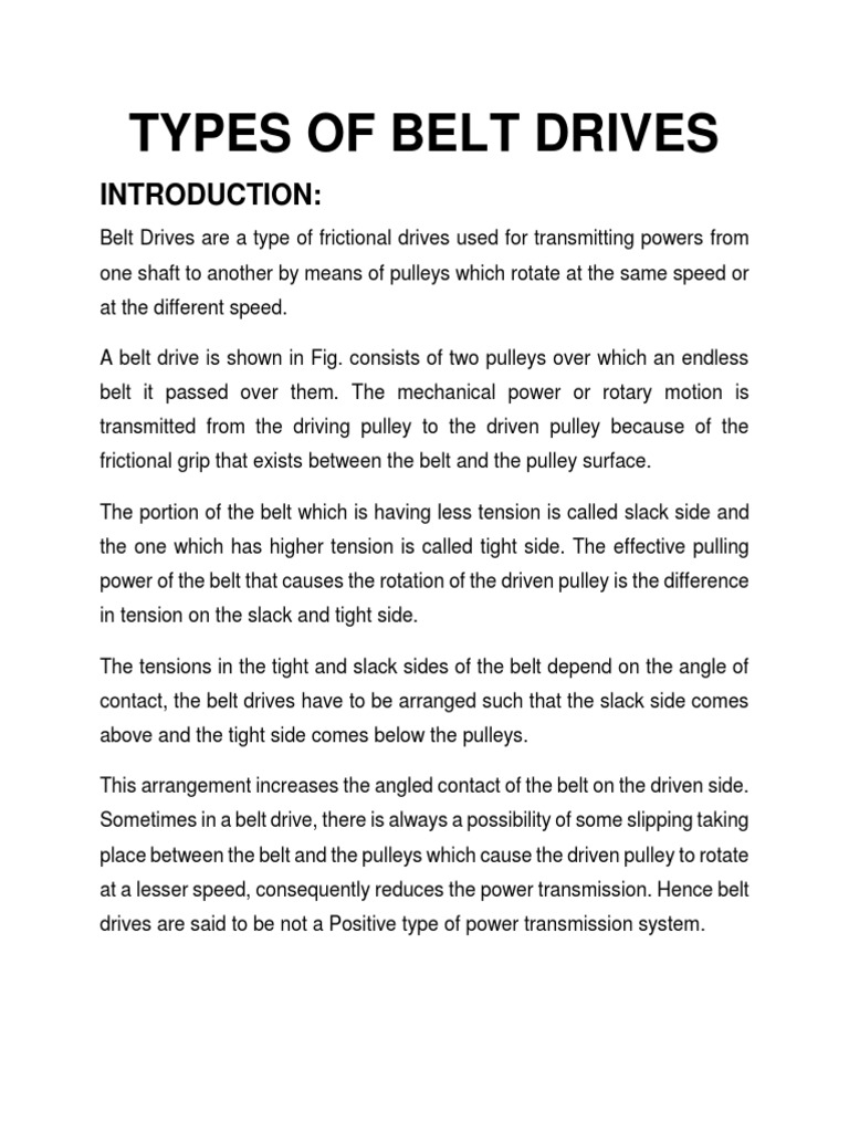 Belt Drives | PDF | Belt (Mechanical) | Machines