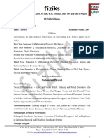 DU (M.Sc. Entrance) Syllabus PDF