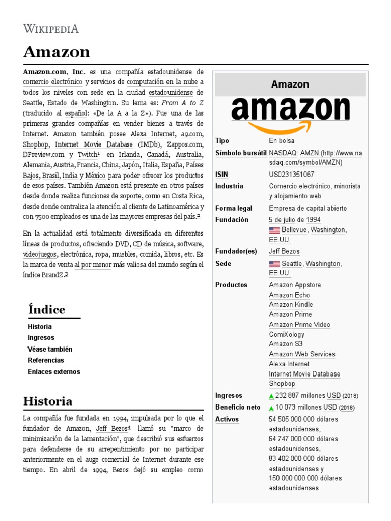 Historia de Amazon | PDF | Business | Informática y tecnología de la ...