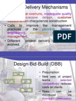 Project Delivery Mechanisms: DBB, DB, CM, PPP