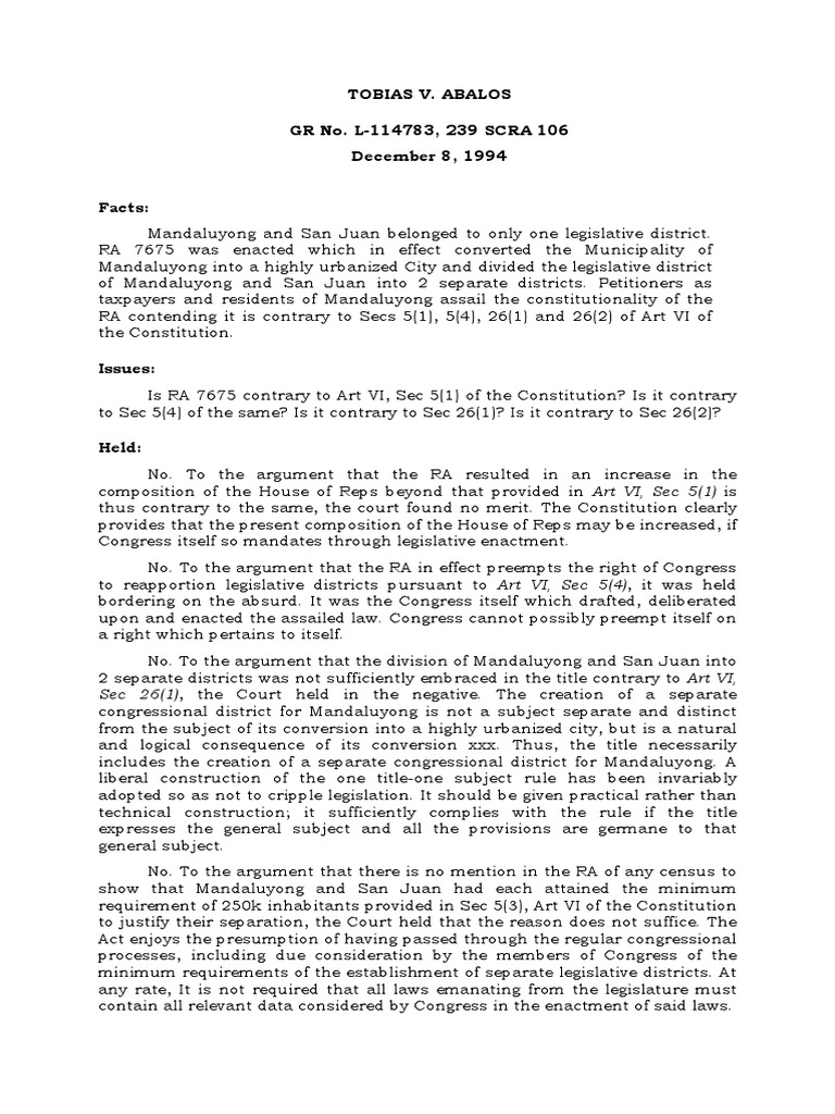 Tobias v abalos gr no l 114783 239 scra 106 december 8 1994 pdf