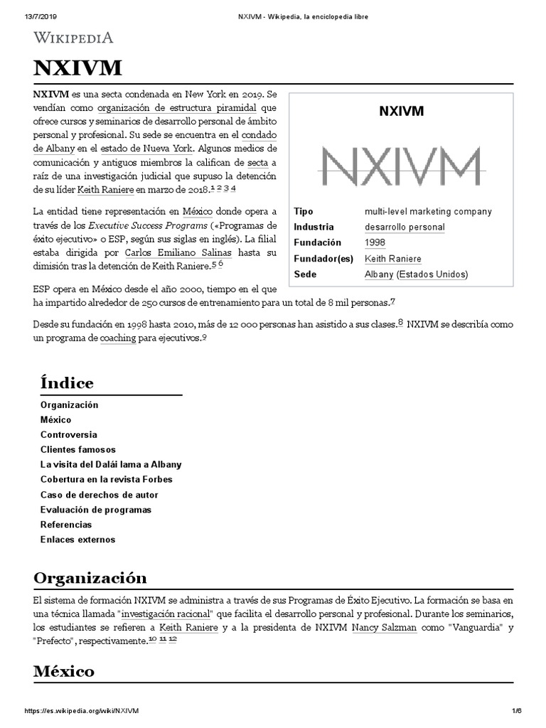NXIVM | PDF | Psicoterapia grupal | Comercialización de niveles múltiples