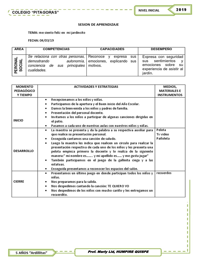 Me Siento Feliz en Mi Jardin | PDF | Aprendizaje | Conceptos psicologicos