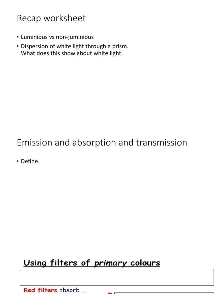 Recap Worksheet | PDF