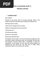 Cost Accounting (Part-7) Process Costing