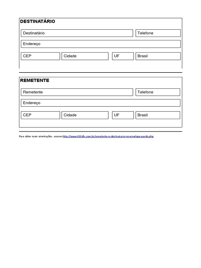 Etiqueta Correios Envelope Pardo 1