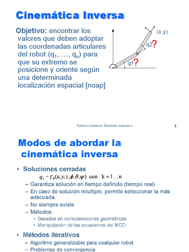 Cinemática Inversa en Robótica | PDF | Física | Áreas de informática