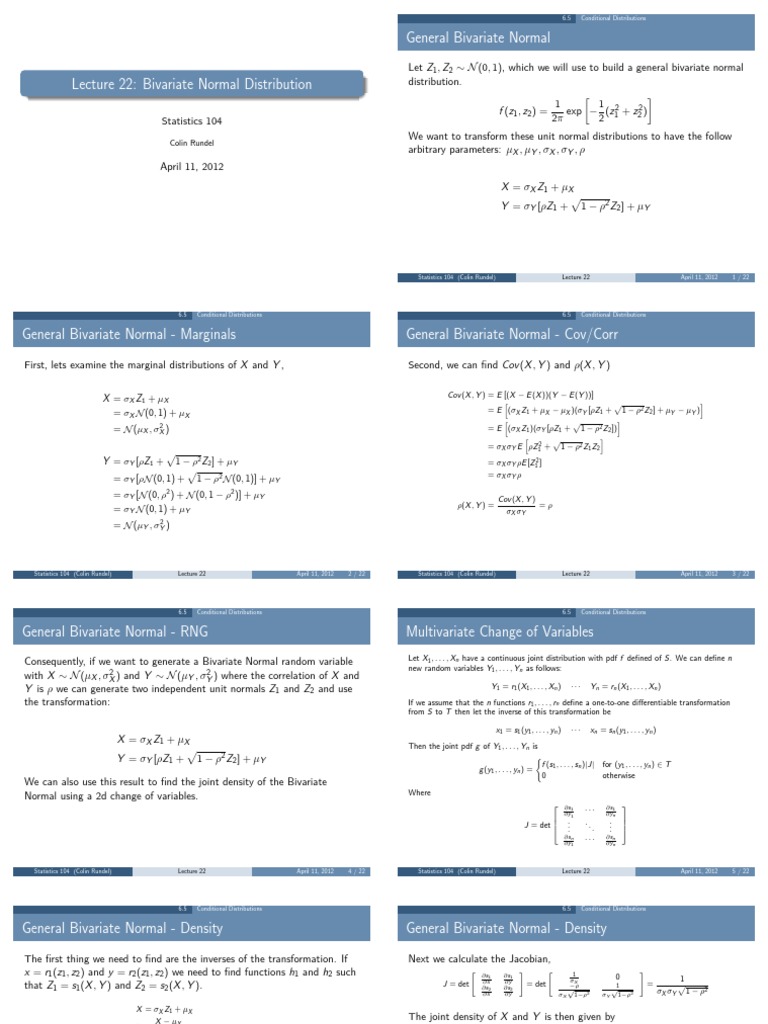 Bivariate normal distribution pdf measure theory functions and