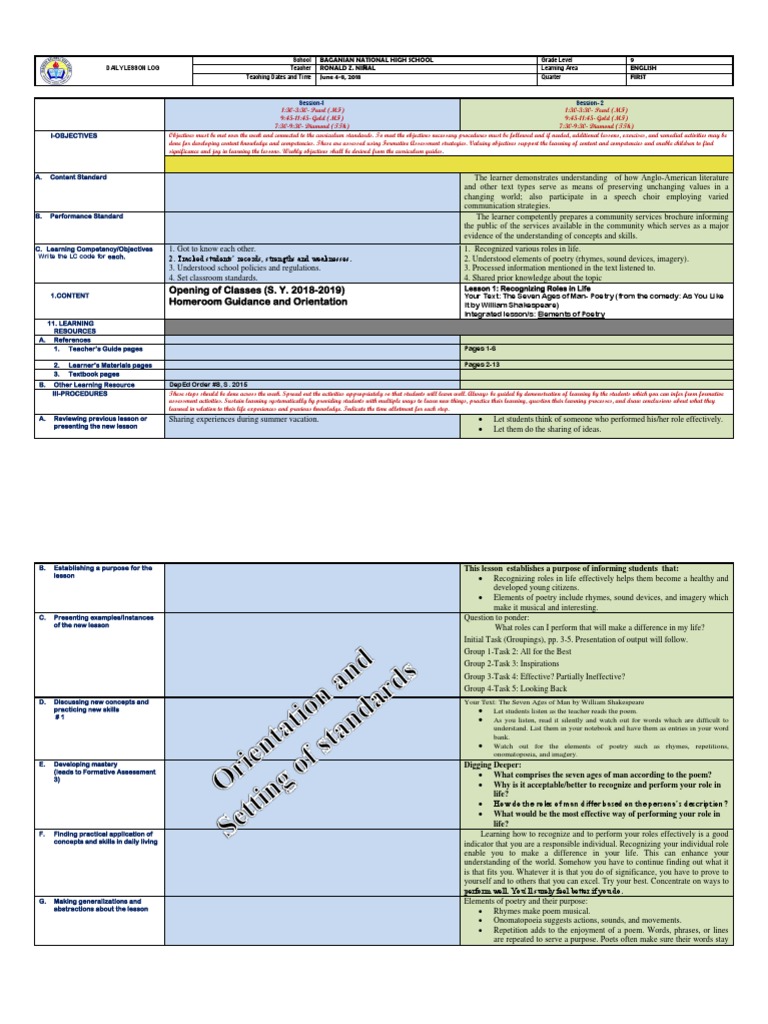 Grade 9 Punctuation Lesson Plan | PDF | Learning | Teachers