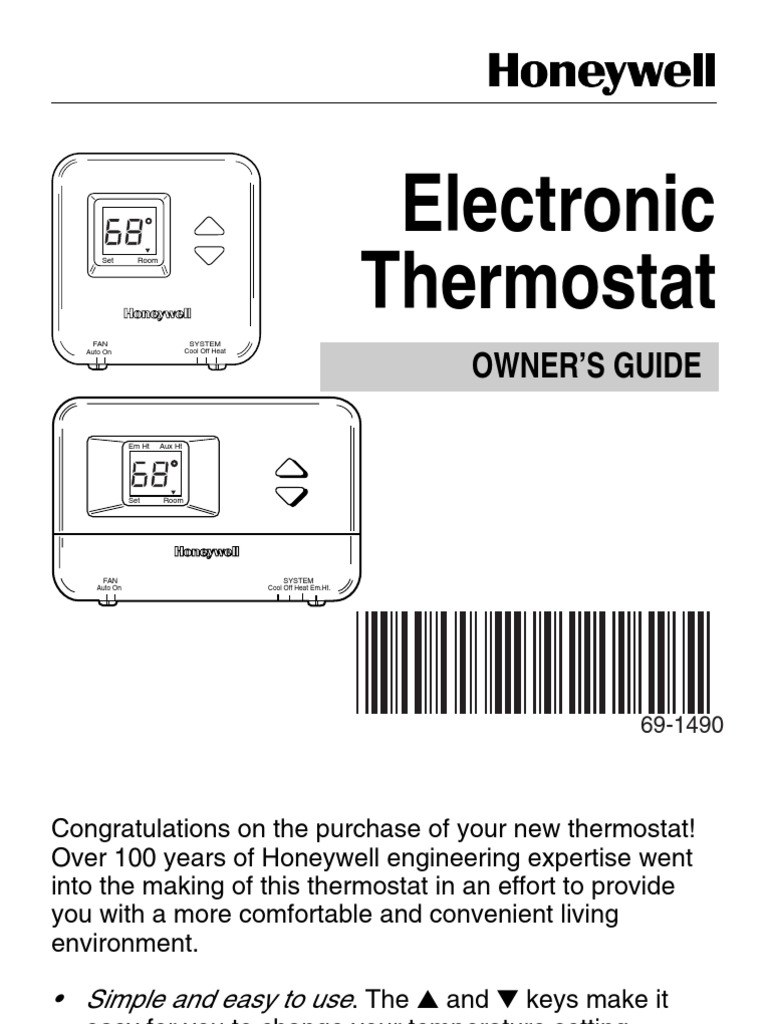 Honeywell Thermostat Manual | Thermostat | Transport Phenomena