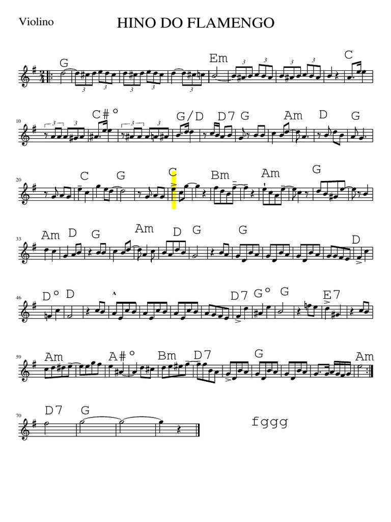 Hino Do Flamengo-Violino | PDF