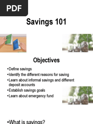3. Savings 101