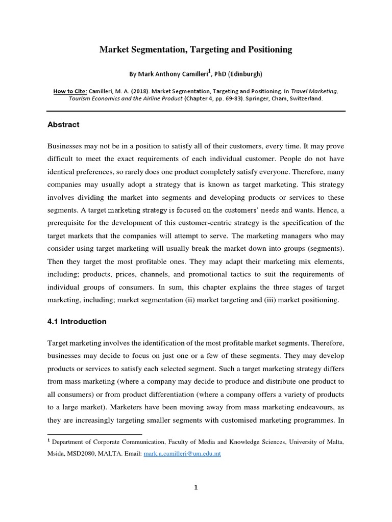 Market Segmentation in Airline Marketing | PDF | Market Segmentation ...