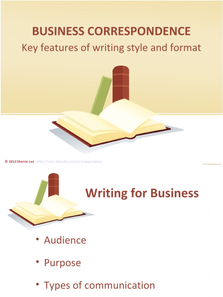 Business Correspondence Key Features of Writing Style and Format PDF
