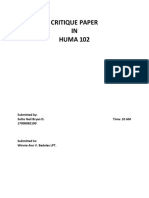 Critique Paper IN HUMA 102