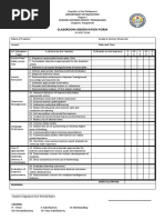 Classroom Observation Form: Department of Education Schools Division Office I Pangasinan