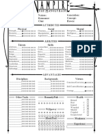 Vampire The Masquerade Sheet