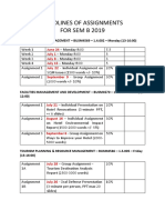 Deadlines of Assignments