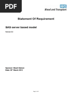 Statement of Requirement: SAS Server Based Model