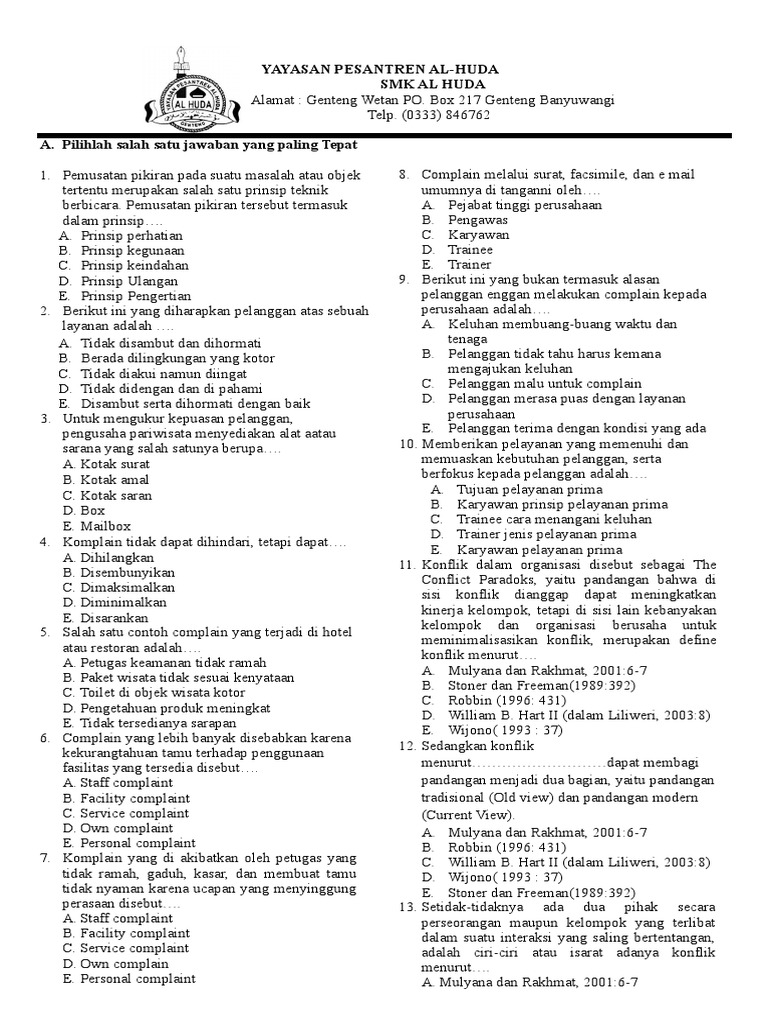Contoh Soal Komunikasi Industri Pariwisata Berserta Contoh Soal Komunikasi Industri Pariwisata Berserta