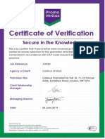 Certificate of Verification for Cadivus Promotion