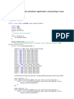 Practical 1 Aim: Create A Simple Calculator Application Using Swing in Java