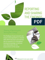 Reporting and Sharing The Findings