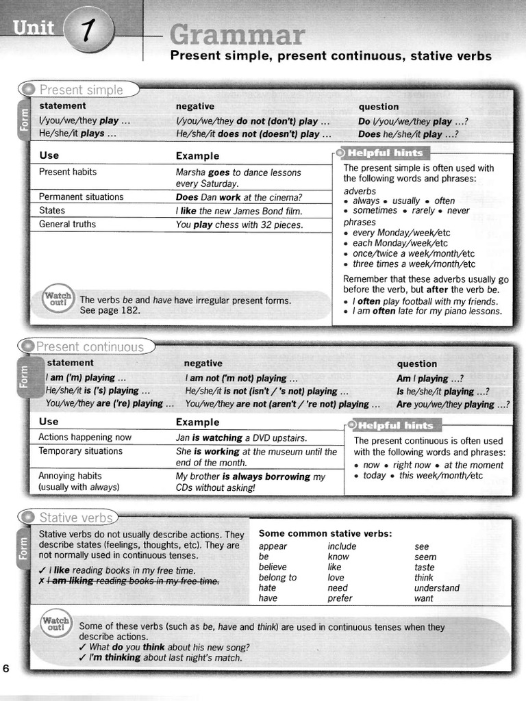 Present Simple and Present Continuous | PDF