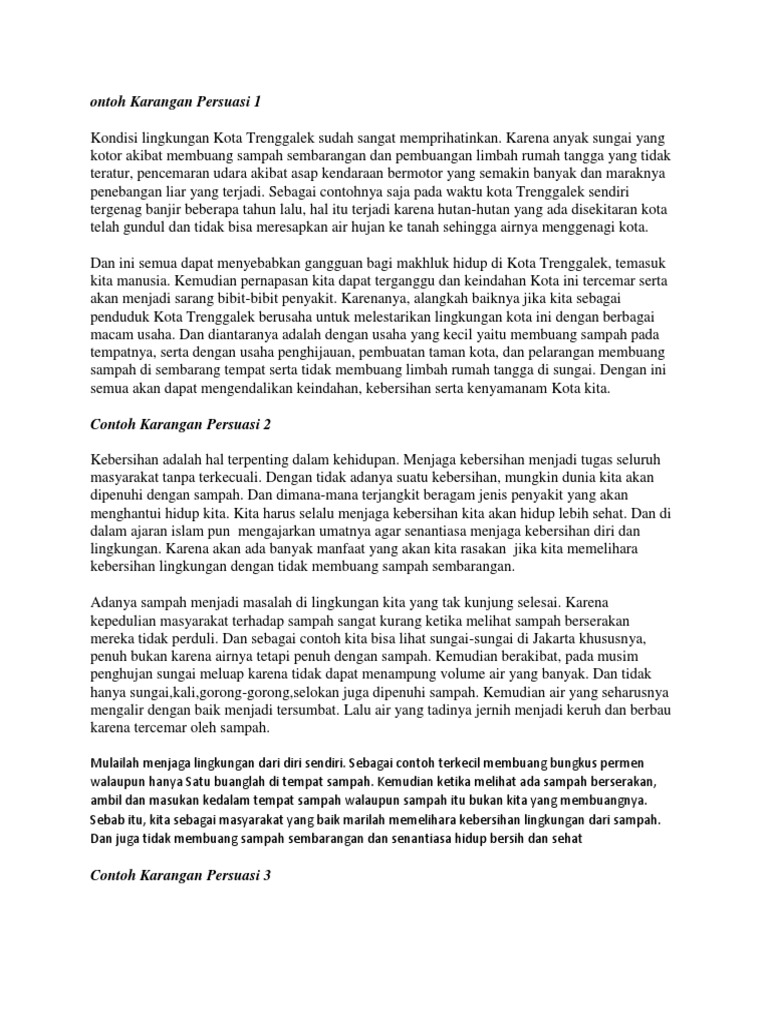 Contoh Teks Persuasi Dengan Tema Daur Ulang Sampah