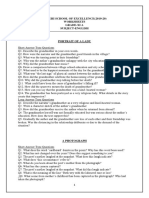 Vydehi School of Excellence (2019-20) Worksheets Grade-Xi A Subject-English