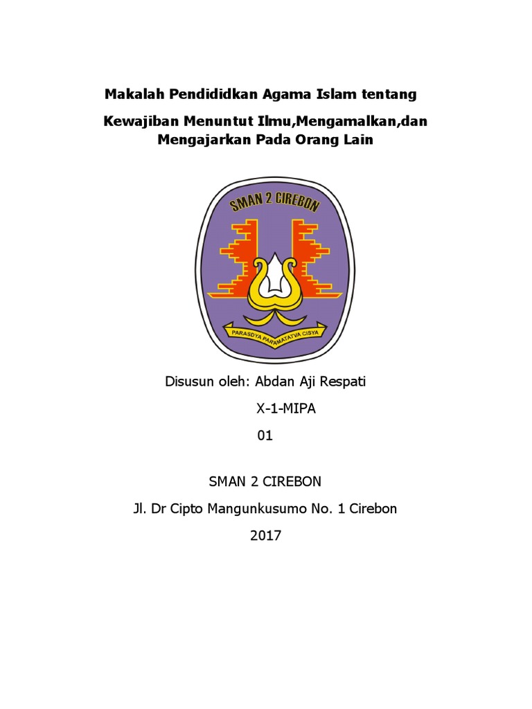 Makalah Pendididkan Agama Islam Tentang Kewajiban Menuntut Ilmu
