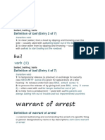 Warrant of Arrest: Verb