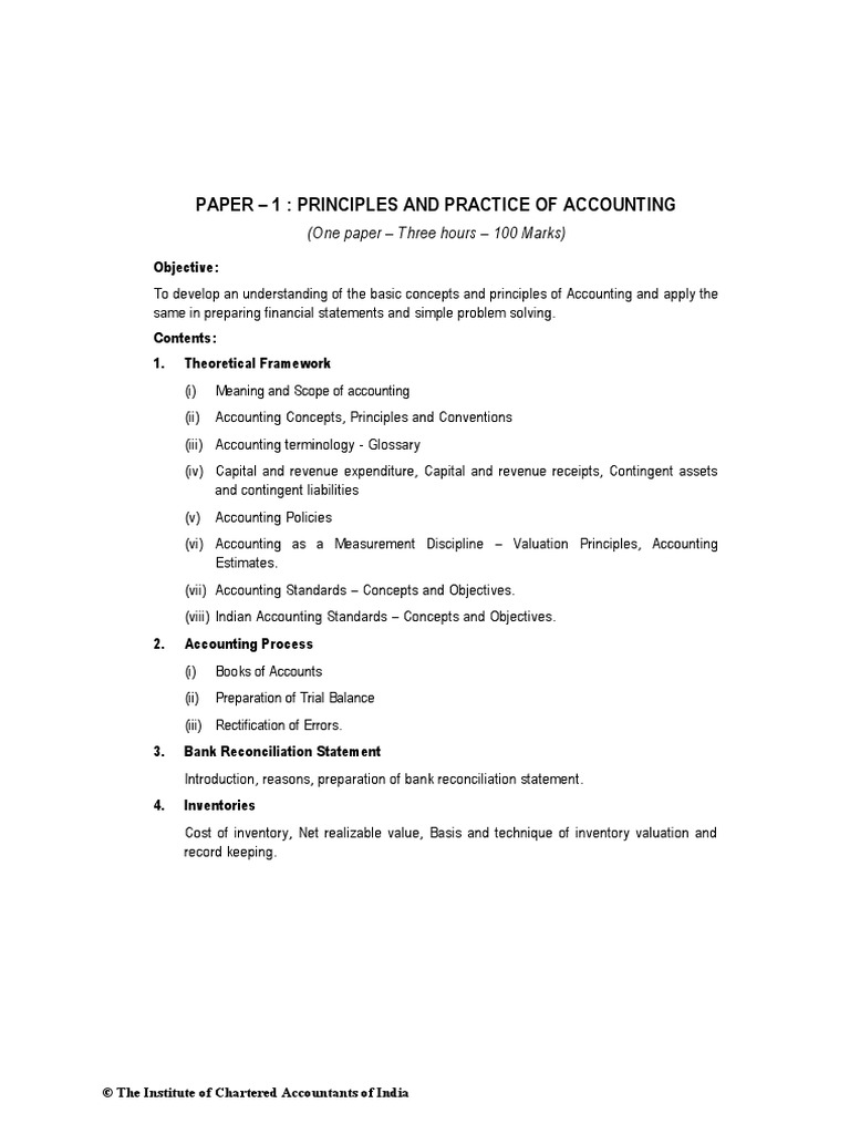 Paper - 1: Principles and Practice of Accounting: (One Paper - Three ...