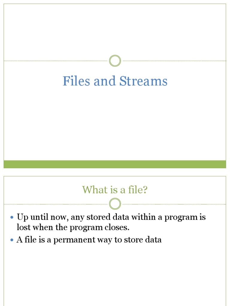 Files and Streams | PDF | Text File | Computer File