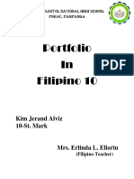 Portfolio in Filipino 10: Kim Jerand Alviz 10-St. Mark