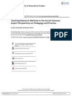 Teaching Research Methods in The Social Sciences: Expert Perspectives On Pedagogy and Practice