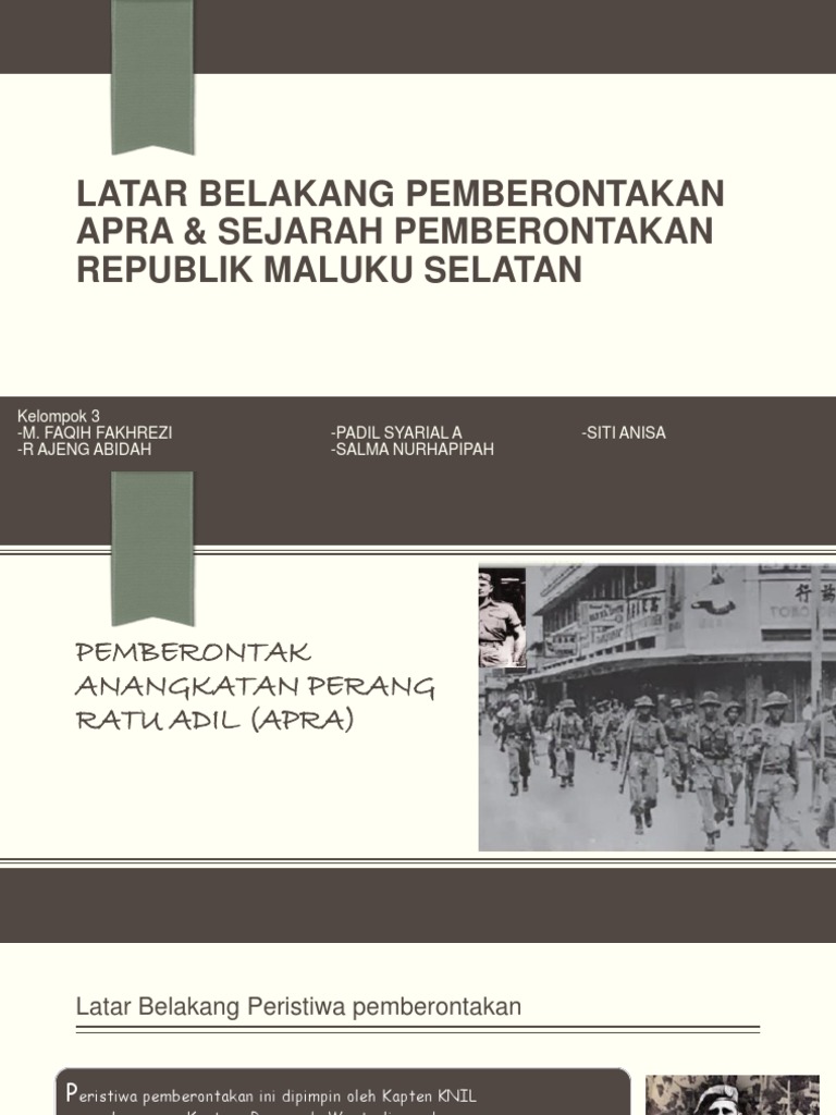 Latar Belakang Pemberontakan APRA & Sejarah Pemberontakan Republik PDF