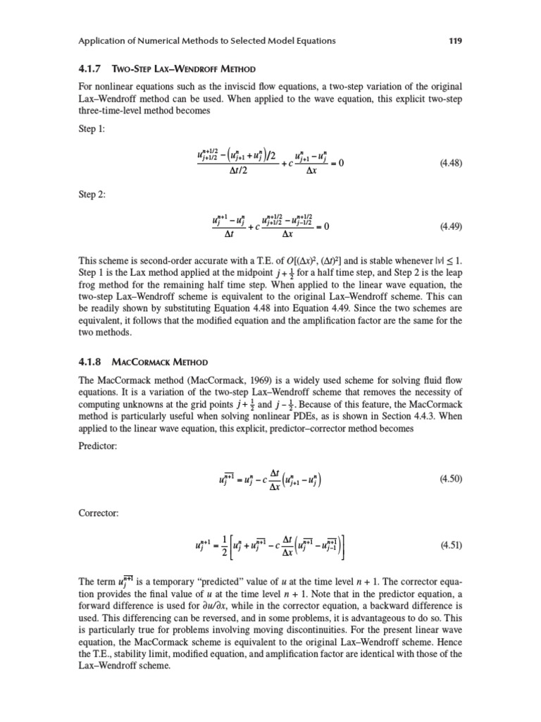 MacCormack Method for Wave Equations | PDF