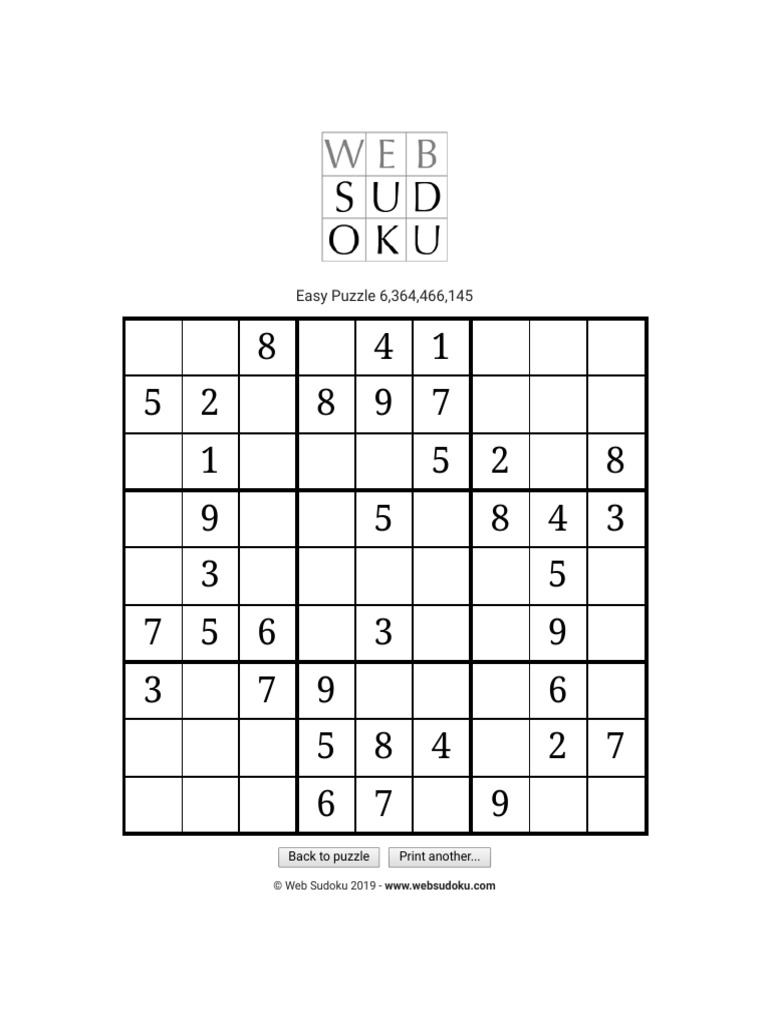 Web Sudoku Billions Of Free Sudoku Puzzles To Play Online Pdf