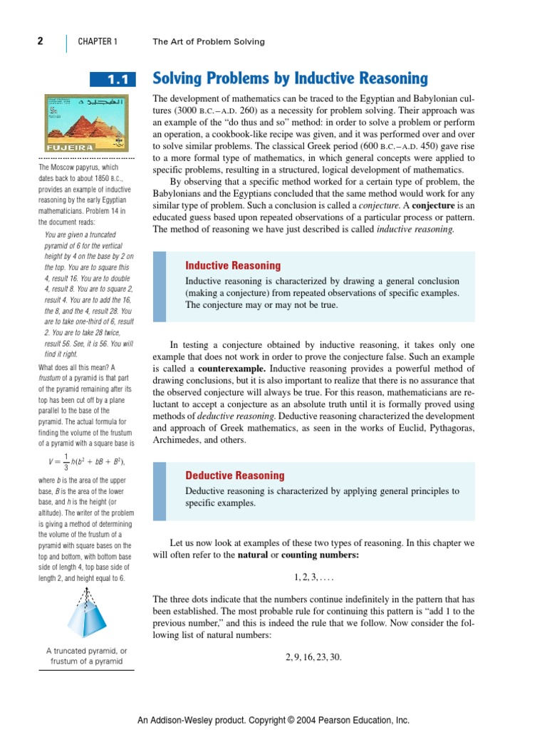 Logical Reasoning in Mathematics  Deductive Reasoning  Inductive Pertaining To Inductive And Deductive Reasoning Worksheet