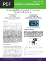 Structural and Thermal Analysis of Vented and Normal Disc Brake Rotors