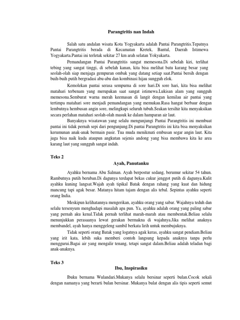 Deskripsi Parangtritis Nan Indah - Jurnal Siswa