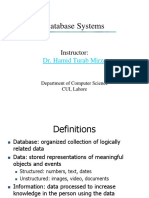 Database Systems: Dr. Hamid Turab Mirza