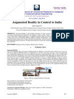 Augmented Reality in Context To India: Nternational Ournal of Nnovative Esearch in Omputer and Ommunication Ngineering