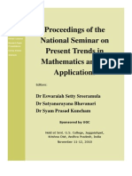 Proceedings of The National Seminar On Present Trends in Mathematics and Its Applications