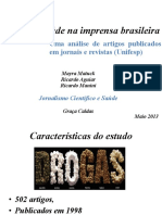 Drogas e saúde na imprensa brasileira